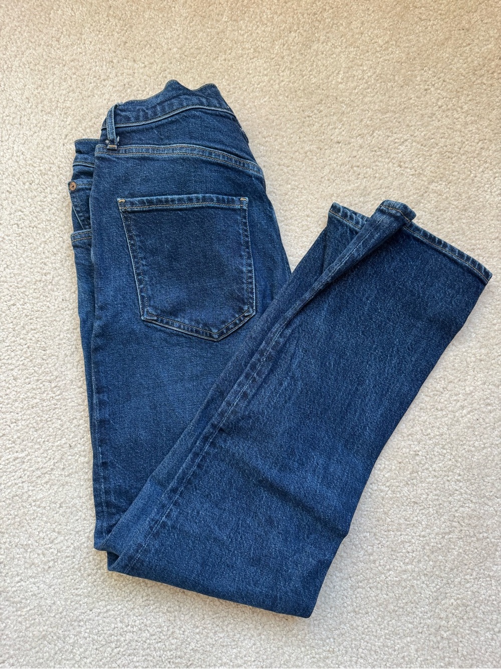AGOLDE Riley Long Dark Wash Straight Leg Jeans